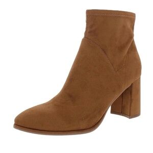 Marc Fisher brown Dyvine faux leather block heel ankle boots Size 9.5